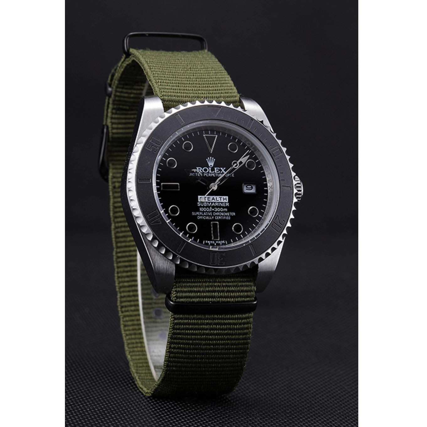 Rolex aaa copy Rolex 621990 Olive Submariner Stealth 0822